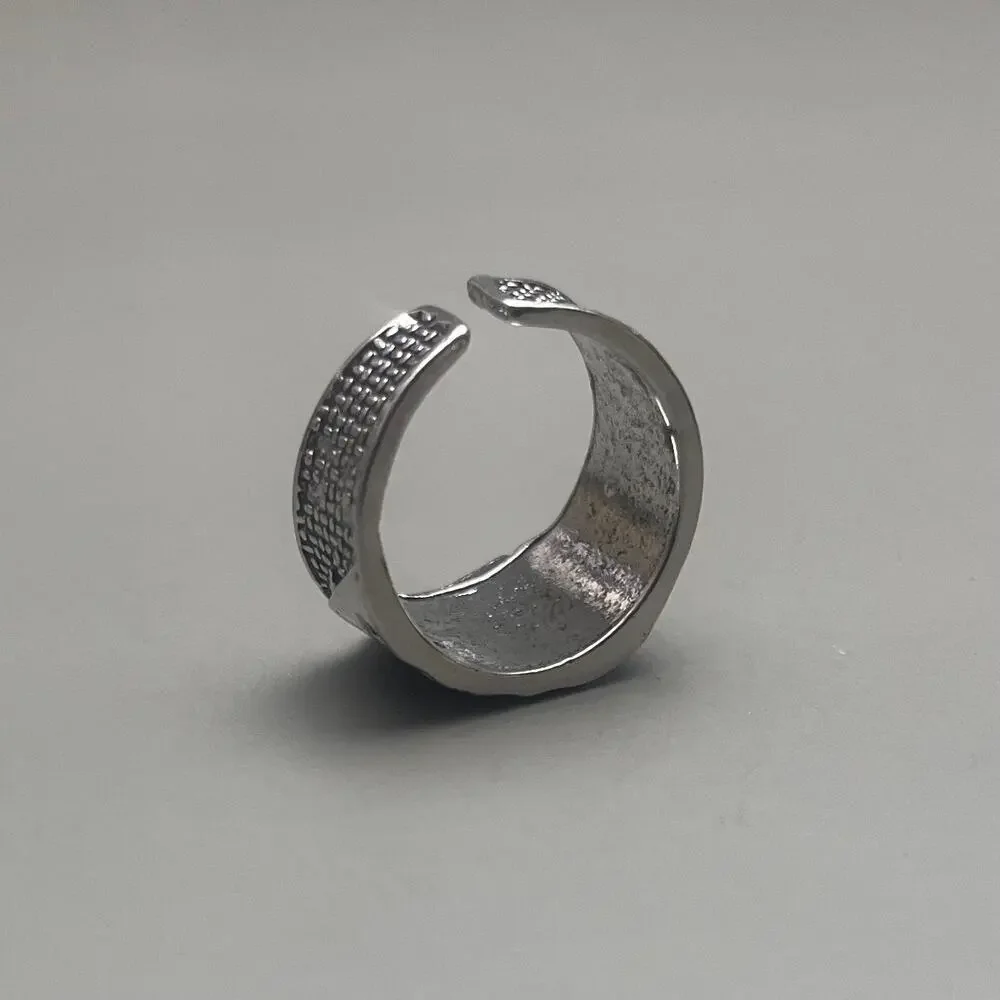 Y2K Deck of Cards Silver Ring – Adjustable Chrome Vintage Style, Unisex, New